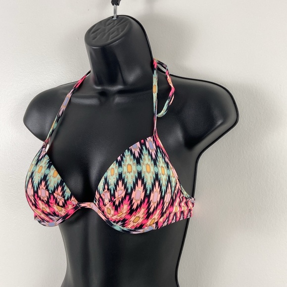 ✨3/$25✨ Victoria’s Secret The Fabulous Metallic Aztec Swim Top - 32B - Picture 3 of 7